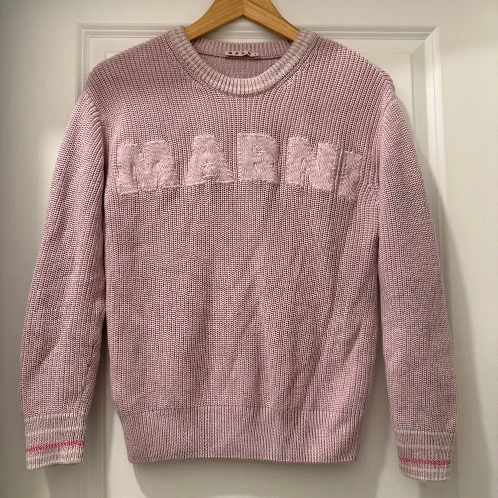 Marni KIDS' LOGO-EMBROIDERED SWEATER IN ROSA Girls Size 12